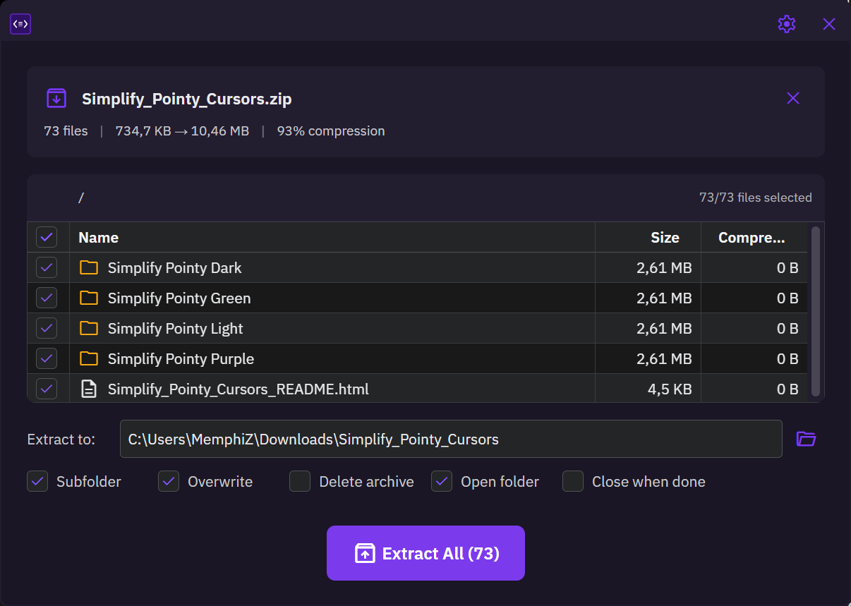 DarkArc extraction view